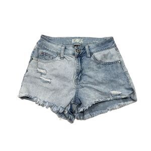 Rewash High Rise Mismatched Denim Shorts